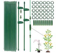 Tuteur Plante Tige, 20 Pièces Tuteurs pour Plantes, 30 Tiges de Plantes Clips, 10 Tiges Tube d'extension, Attache Plante, Tuteur Orchidee, Fixation de Croissance des Plantes（100PCS）