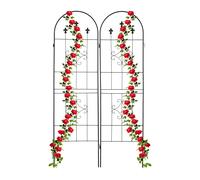Relaxdays Grilles tuteur Plantes, Set de 2, HxL 180x50 cm, en métal, Treillis Autonome pour Fleurs, à Planter, Noir