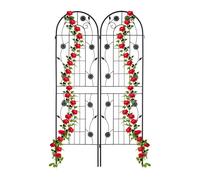 Relaxdays Grilles tuteur Plantes, Set de 2, HxL 180x50 cm, Treillis Autonome pour Fleurs, à Planter, en métal, Noir