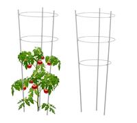 Tuteur tomate support à tomates piquet de soutien 2 pièces léger 76 cm 3 anneaux