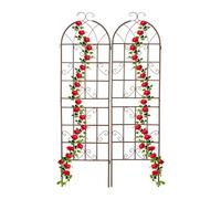 Tuteur tomate support de jardin treillis en métal 2 pièces marron pratique