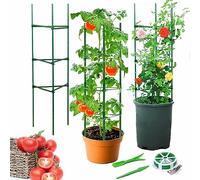 Tuteur Tomate Support Plante Grimpante, 4ft Vertical Cage à Tomates Treillis pour Jardin Grimper Légumes & Fleurs et Fruits Grow Stick,Réutilisable(3 Pack)