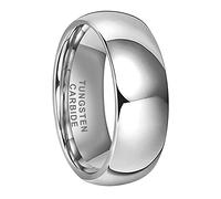 TUTISS Bagues en tungstène argent/doré de 3 mm, 4 mm, 5 mm, 6 mm, 7 mm, 8 mm, 10 mm, pour homme et femme, bijoux tendance, bagues de fiançailles en forme de dôme poli, ajustement confortable, Métal