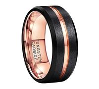 TUTISS Bagues en tungstène argent/noir/bleu/bronze/doré/or rose pour homme et femme, alliances tendance, finition mate, bords biseautés, ajustement confortable, Métal, Aucune pierre précieuse