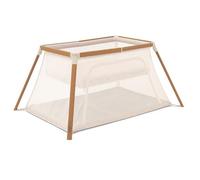 Tutti Bambini CoZee® Go 3-en-1 Berceau, Parc & Lit Parapluie avec Matelas 2 Niveaux - Léger, Respirant & Pliable - Lit Voyage Bebe 0-3 Ans - Housse Imperméable Incluse - (Noyer & Écru)