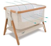 Tutti Bambini CoZee® Next To Me Lit bébé autonome pliable avec 6 niveaux de hauteur, berceau de voyage, matelas inclus (0-6 mois) - Noyer/écru