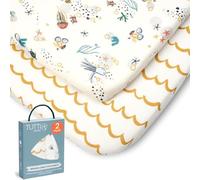 Tutti Bambini Lot de 2 draps-housses pour berceau de chevet | 100 % coton biologique, convient aux matelas de 53 x 80 cm à 60 x 90 cm | Notre planète
