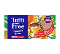 TUTTI FREE Sucre Bruns Morceaux 290 g - Édulcorant au Sucre Roux de Canne et Sucralose, 208 Morceaux Compacts, Sans Aspartame - Lot de 3