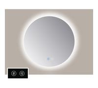 TuTTi Q-Mirrors Miroir - 100x100 - rond - icônes tactiles - chauffe-miroir - éclairage à LED - 3 couleurs - ambiance autour RTA.1000