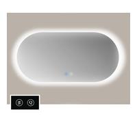 TuTTi Q-Mirrors Miroir - 120x70 - ovale - icônes tactiles - chauffage de miroir - éclairage LED - 3 couleurs - ambiance tout autour ORTA.70120