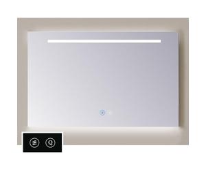 TuTTi Q-Mirrors Miroir - 65x60 - rectangulaire - icônes tactiles - chauffe-miroir - éclairage à LED - 3 couleurs - bande horizontale + ambiance en dessous LTD.60065