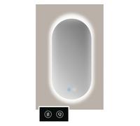 TuTTi Q-Mirrors Miroir - 70x100 - ovale - icônes tactiles - chauffe-miroir - éclairage à LED - 3 couleurs - ambiance autour ORTA.10070