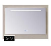 TuTTi Q-Mirrors Miroir - 85x60 - rectangulaire - icônes tactiles - chauffe-miroir - éclairage à LED - 3 couleurs - bande horizontale LT1.60085