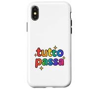 Tutto Passa Rainbow Sparkle - Citation Italienne ludique Coque pour iPhone X/XS