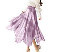 Tutu Adulte, Jupe Tulle Longue en Satin pour Automne 2025 éLéGante Taille Haute Coupe éVaséE IdéAle pour Cocktails Mariages Et SoiréEs