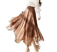 Tutu Adulte, Jupe Tulle Longue en Satin pour Automne 2025 éLéGante Taille Haute Coupe éVaséE IdéAle pour Cocktails Mariages Et SoiréEs