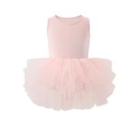 Tutu Ballet Enfant Fille Robe de Danse Corps de Danse avec Jupe Tutu Mousseline Léger & Respirant Robe de Ballet Ballerin pour Cours & Spectacles Robes Taille Réglable 2-6 Ans