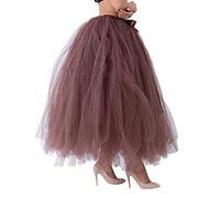 Tutu Bolide Gonflée À Lacets Avec Nœud De Couleur Unie Pour Femmes (Coffee One Size) Jupe Noel Femme Orange Satin Jupette Danse Classique Fille Steampunk Robe Latine Bleu Fendue Jupon Rouge Plume