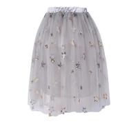 Tutu Danse Classique Fille Jupon Robe Enfant Fille Bal ou soirée Jupe Pailletée Étoiles Argentées - Version Élégante du Thème Cosmique, Parfaite pour Récitals Et Photos Studio