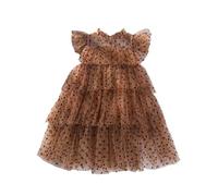 Tutu Danse Classique Fille Jupon Robe Enfant Fille Bal ou soirée Robe Manches Papillon Imprimée À Volants - Tenue Légère Et Ludique pour Danse, Carnaval Et Sorties Estivales