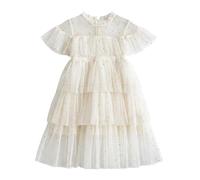 Tutu Danse Classique Fille Jupon Robe Enfant Fille Bal ou soirée Robe Manches Papillon Pailletée Étoiles Et Lune À Volants - Tenue Cosmique pour Spectacles Nocturnes Et Fêtes Magiques