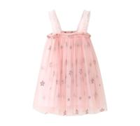 Tutu Danse Classique Fille Jupon Robe Enfant Fille Bal ou soirée Robe sans Manches À Bretelles, Paillettes Étoiles Et Lune - Tenue Cosmique pour Danse, Carnaval Et Fêtes Thématiques