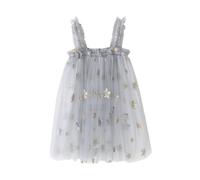 Tutu Danse Classique Fille Jupon Robe Enfant Fille Bal ou soirée Robe sans Manches À Bretelles, Paillettes Étoiles Et Lune - Tenue Cosmique pour Danse, Carnaval Et Fêtes Thématiques