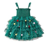 Tutu Danse Classique Fille Jupon Robe Enfant Fille Bal ou soirée Tenue De Fête sans Manches Décorée Sapin Et Rennes - Robe De Danse pour Enfants en Bas Âge, Idéale pour Crèche Et Fête De Noël