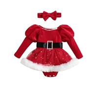 Tutu Danse Classique Fille Jupon Robe Enfant Fille Barboteuse Manches Bouffantes + Jupe Intégrée - Tenue Festive pour Bébé, Idéale pour Fêtes De Famille Et Photos De Vacances