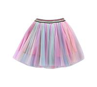 Tutu Danse Classique Fille Jupon Robe Enfant Fille De Toutes Saisons Jupe De Ballet Tie-Dye Arc-en-Ciel avec Étoiles - Jupon Festif pour Danse, Carnaval Et Fêtes Colorées