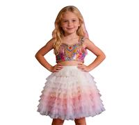 Tutu Danse Classique Fille Jupon Robe Enfant Fille De Toutes Saisons Jupe Patchwork À Volants Superposés - Jupon Bohème pour Danse Contemporaine, Festivals Et Événements Créatifs