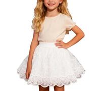 Tutu Danse Classique Fille Jupon Robe Enfant Fille De Toutes Saisons Jupon Dentelle Superposé avec Ceinture en Satin - Jupon Twirl Élégant pour Danse Classique Et Fêtes Raffinées