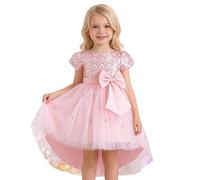 Tutu Danse Classique Fille Jupon Robe Enfant Fille De Toutes Saisons Robe De Fête avec Jupon Tutu Et Gros Nœud Décoratif - Tenue Mignonne pour Anniversaires, Goûters Et Fêtes Familiales