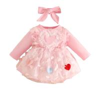 Tutu Danse Classique Fille Jupon Robe Enfant Fille De Toutes Saisons Robe Florale Manches Longues + Serre-tête - Ensemble Festif pour Danse, Anniversaire Et Célébrations Saisonnieres