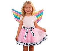 Tutu Danse Classique Fille Jupon Robe Enfant Fille Jupon Tutu Rose Pâle avec Motif Cœur Et Couche Amovible - Tenue Douce pour Tout-Petits, Idéale pour Photos Et Goûters