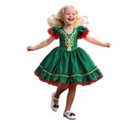 Tutu Danse Classique Fille Jupon Robe Enfant Fille Robe Brodée Manches Courtes Noël - Costume De Pageant Festif pour Enfants, Parfait pour Défilés Et Fêtes De Quartier