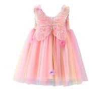 Tutu Danse Classique Fille Jupon Robe Enfant Fille Robe sans Manches avec Ailes Décoratives Tie-Dye- Tenue D’Ange Ou De Fée pour Fêtes, Photos Et Représentations Créatives