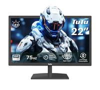 TuTu Écran PC 22 Pouces Bureautique Full HD LED 75Hz Moniteur PC VGA HDMI Écran Ordinateur de Bureau 5ms Soin des Yeux Anti-Scintillement Travail