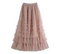 Tutu Femme Jupe Hiver Longue Bouffante Mignonne à Motifs Tendance pour Coutures en Maille Couleur Unie IdéAle en Toutes Saisons