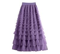 Tutu Femme Jupe Hiver Longue Bouffante Mignonne à Motifs Tendance pour Coutures en Maille Couleur Unie IdéAle en Toutes Saisons