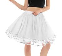 Tutu Femme - Jupes Tulle Femme Carnaval Sexy Soirée Jupette Danse Courte Jupon Ballet Chic Et Elegant Princess Dance Dress Classique Swing Adulte Cocktail Costume Blanc One Size