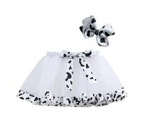 Tutu Jupe Fille Toutes Saisons Imprimé En Couches Lait Tulle Maille Flou De Danse Princesse Fête Costume Avec Noeud Adapté Pour Enfants 2-8 Ans Idéal Pour Les Occasions Spéciales Et La Portée Quoti