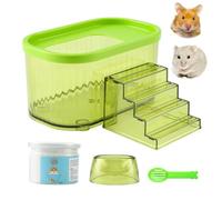 TUTU&LELE Ensemble de 5 pièces pour hamster avec bac à sable, échelle, pelle de nettoyage, sable de bain et bol pour hamster, souris, gerbilles ou autres petits animaux domestiques (vert)