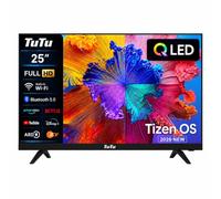 TuTu TU25Q1FQ-T8 Smart TV 25 Pouces (64 cm), QLED Full HD avec Bluetooth | Connectée Télévision avec Tizen OS, WiFi, App Store, AirPlay, Triple Tuner (DVB-T/T2, DVB-C, DVB-S/S2), Molotov et Plus