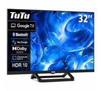 TuTu TUG32HQ1C Smart TV 32 Pouces (80 cm), Google TV | avec Bluetooth, WiFi, Triple Tuner(DVB-C/S2/-T2), Google App Store, Chromecast, Molotov, Netflix, Prime Video et plus encore