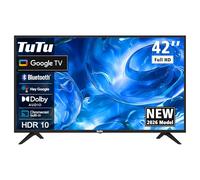 TuTu TUG42FD1 Smart TV 42 Pouces (107 cm), Google TV avec WiFi, Bluetooth, Triple Tuner(DVB-C/S2/-T2), Google App Store, Molotov, Netflix, Prime Video, Disney+, Youtube