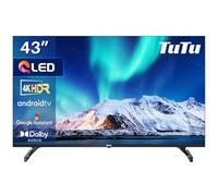 TuTu TUQ43UN1 Téléviseur 43 Pouces (108 cm), QLED Android Smart TV avec WiFi, Bluetooth, App Store, Chromecast, Triple Tuner (DVB-T/T2, DVB-C, DVB-S/S2), Molotov et Plus