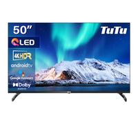 TuTu TUQ50UN1 Téléviseur 50 Pouces (126 cm), QLED Android Smart TV avec WiFi, Bluetooth, App Store, Chromecast, Triple Tuner (DVB-T/T2, DVB-C, DVB-S/S2), Molotov et Plus