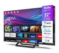 TuTu TUV32FN1B Smart TV 32 Pouces (80 cm), Full HD sans Bord Connectée Télévision avec WiFi, Bluetooth, App Store, AirPlay, Triple Tuner (DVB-T/T2, DVB-C, DVB-S/S2), Molotov et Plus