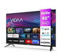 TuTu TUV40FQ1 Smart TV 40 Pouces (100 cm), Full HD sans Bord Connectée Télévision avec WiFi, App Store, AirPlay, Triple Tuner (DVB-T/T2, DVB-C, DVB-S/S2), Molotov et Plus